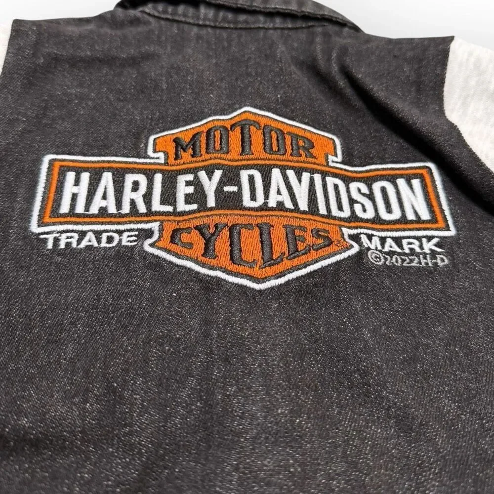 Harley-Davidson Infant B&S Denim Black Work Shop Coveralls Item #3060102 12/18M